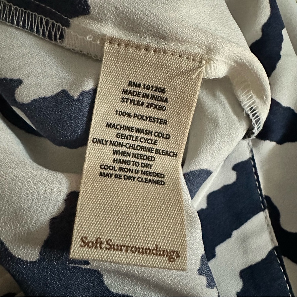 Soft Surroundings Navy and White Wide Leg Pants - Picture 7 of 7